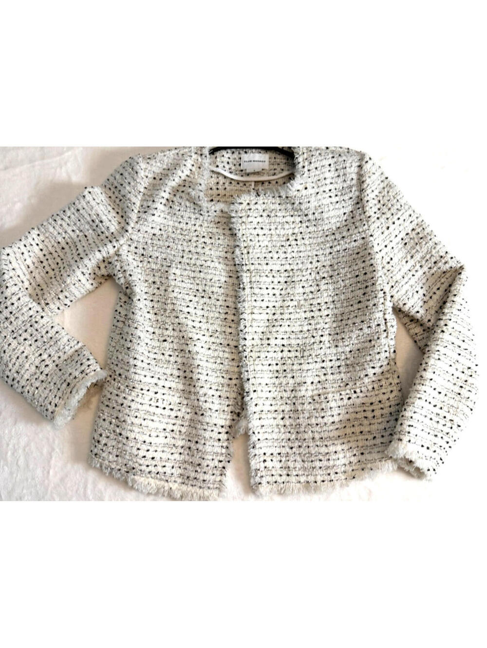 Club Monaco Cream and Black Tweed Cropped Jacket